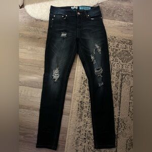 Indigo Rein Muffin Topper Distressed Jeans Juniors Size 9